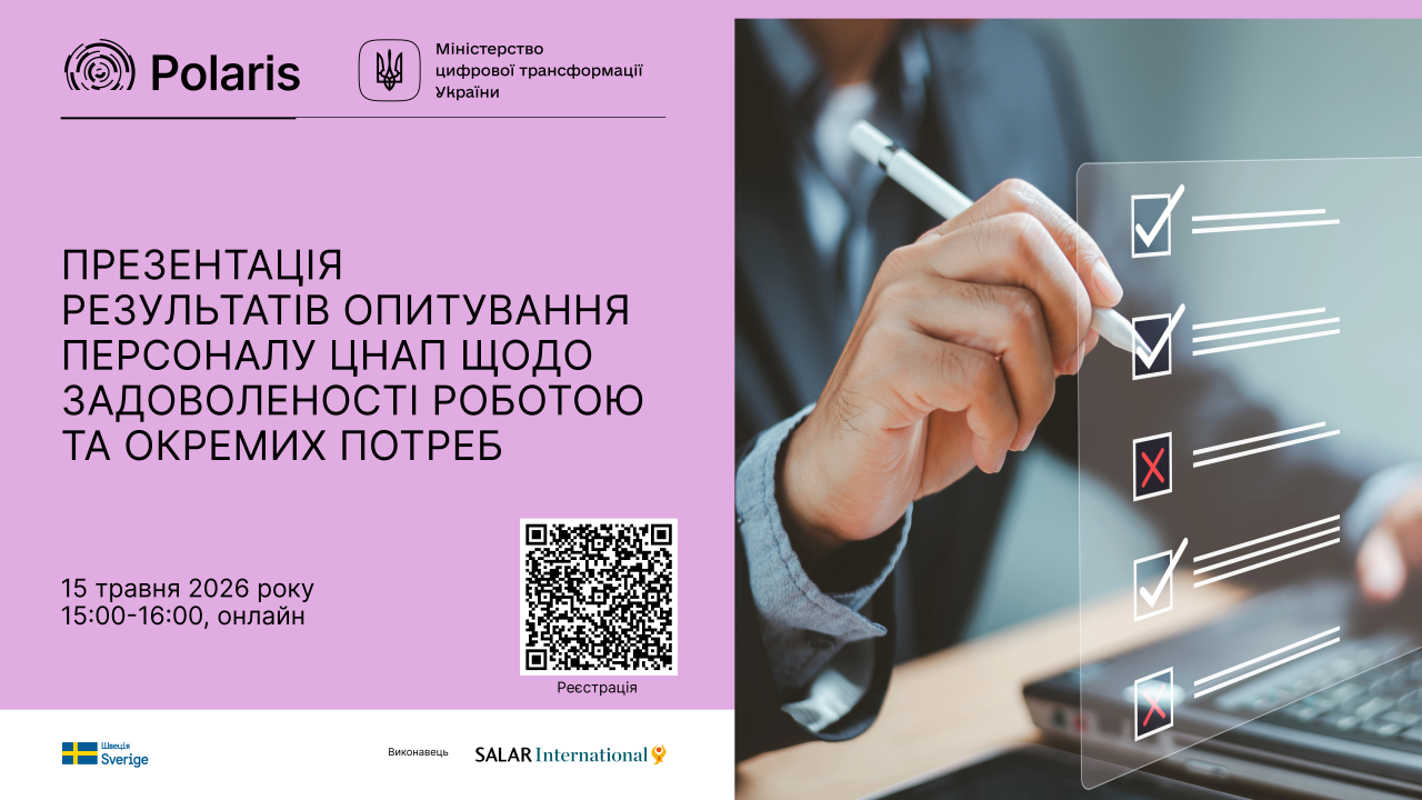 15 травня - Презентація результатів опитування персоналу ЦНАП щодо задоволеності роботою та окремих потреб 